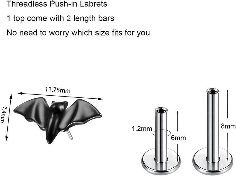 TOMIDES 1pcs G23 Titanium Flat Back Earrings Studs 16g F136 Implant Grade Titanium Labrets Press Fit Threadless Push In Dainty Cartilage Helix Conch Lobe Lip Tragus Piercing Jewelry - Image 2